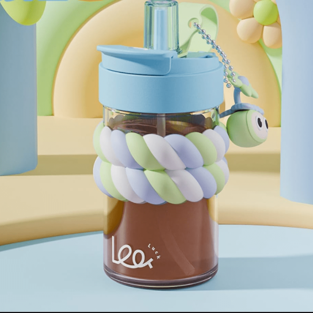 Cute 3D Motif Glass Sipper