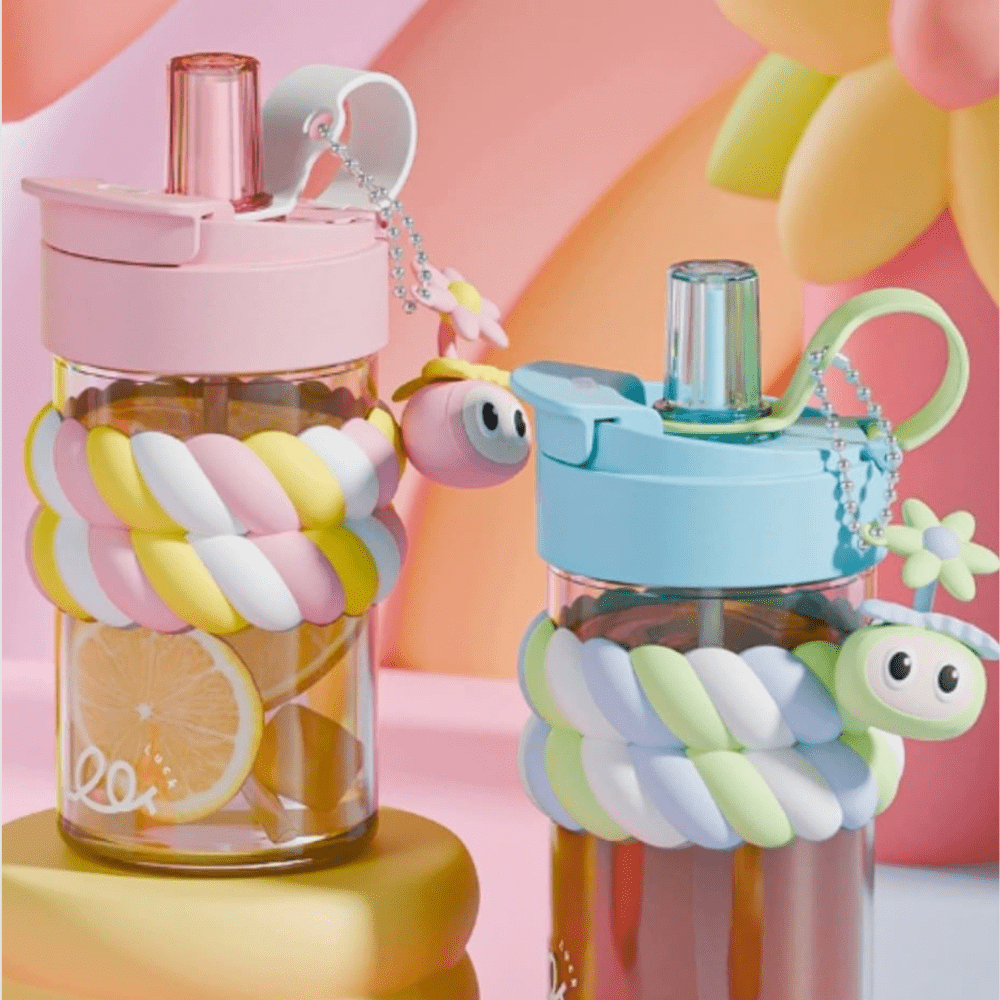Cute 3D Motif Glass Sipper