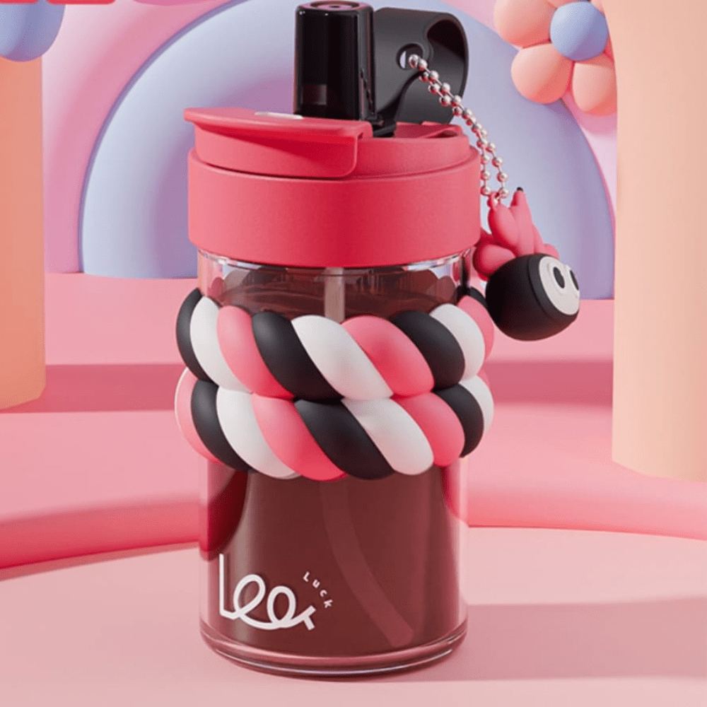 Cute 3D Motif Glass Sipper