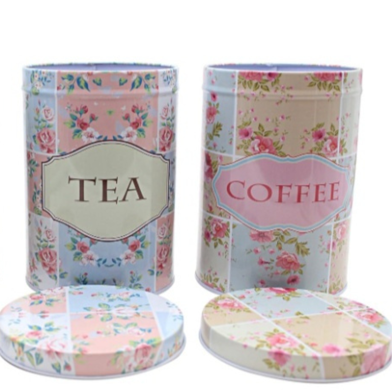 Set of 3 - Tea, Coffee, Sugar Metal Tins