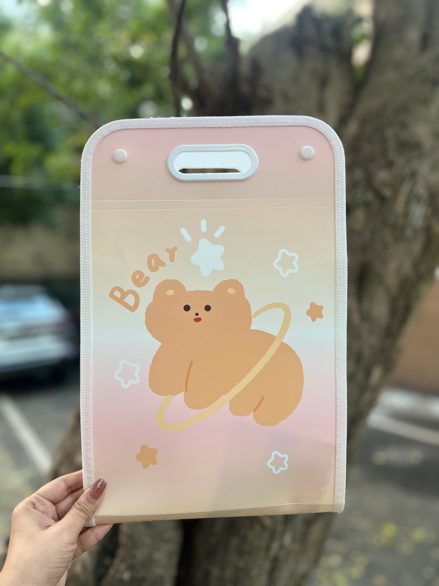 Animal-Themed A4 File Folder with Button Lock & Handle