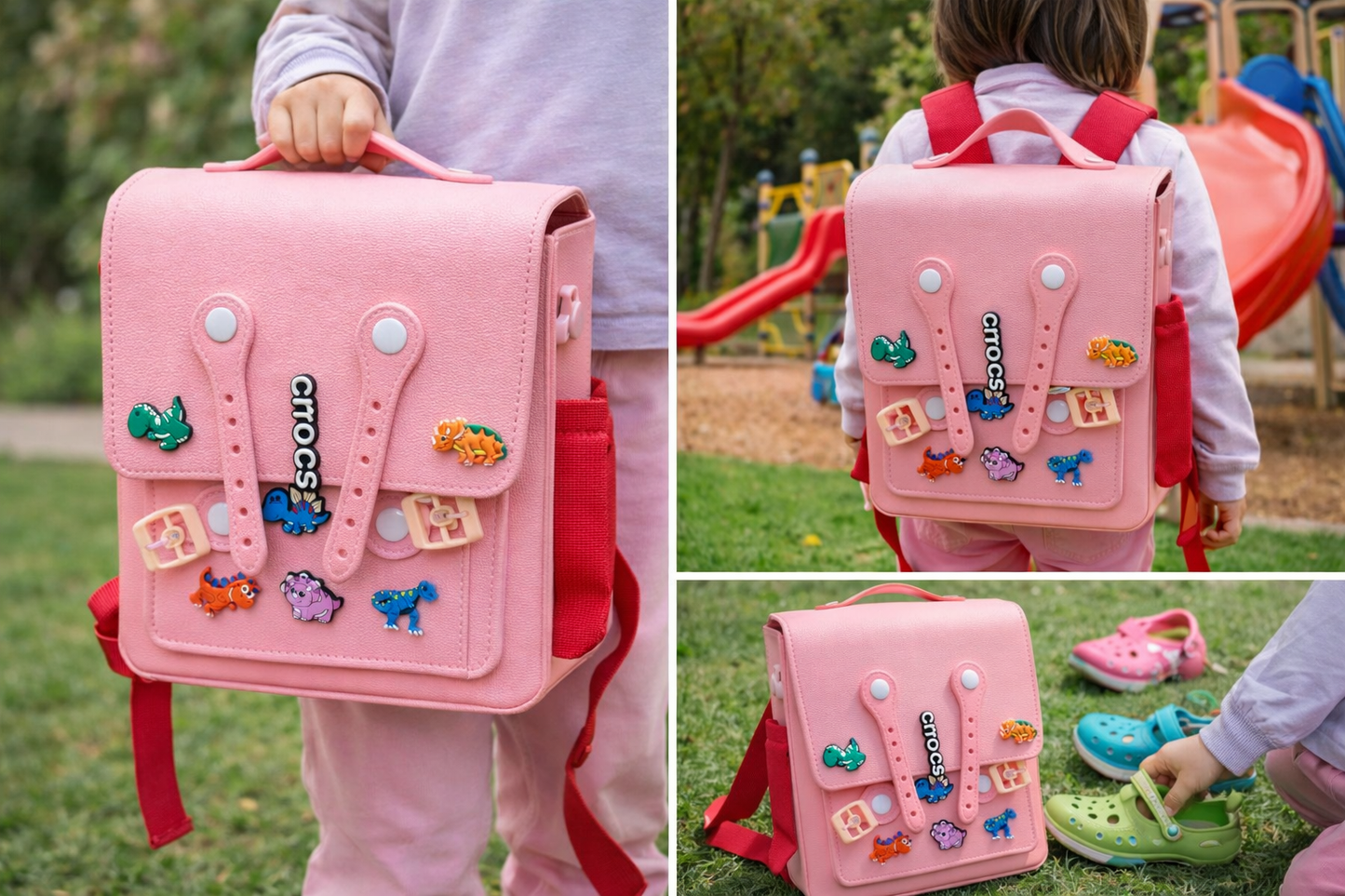 🌸 Premium Motif Kids Backpack | Dino Charm Edition 🦖✨