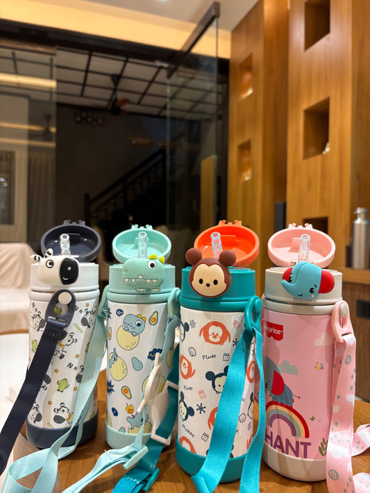 Premium 400ml Kids Sipper Flask – 316 Stainless Steel | Straw | Leakproof (Launch Offer)