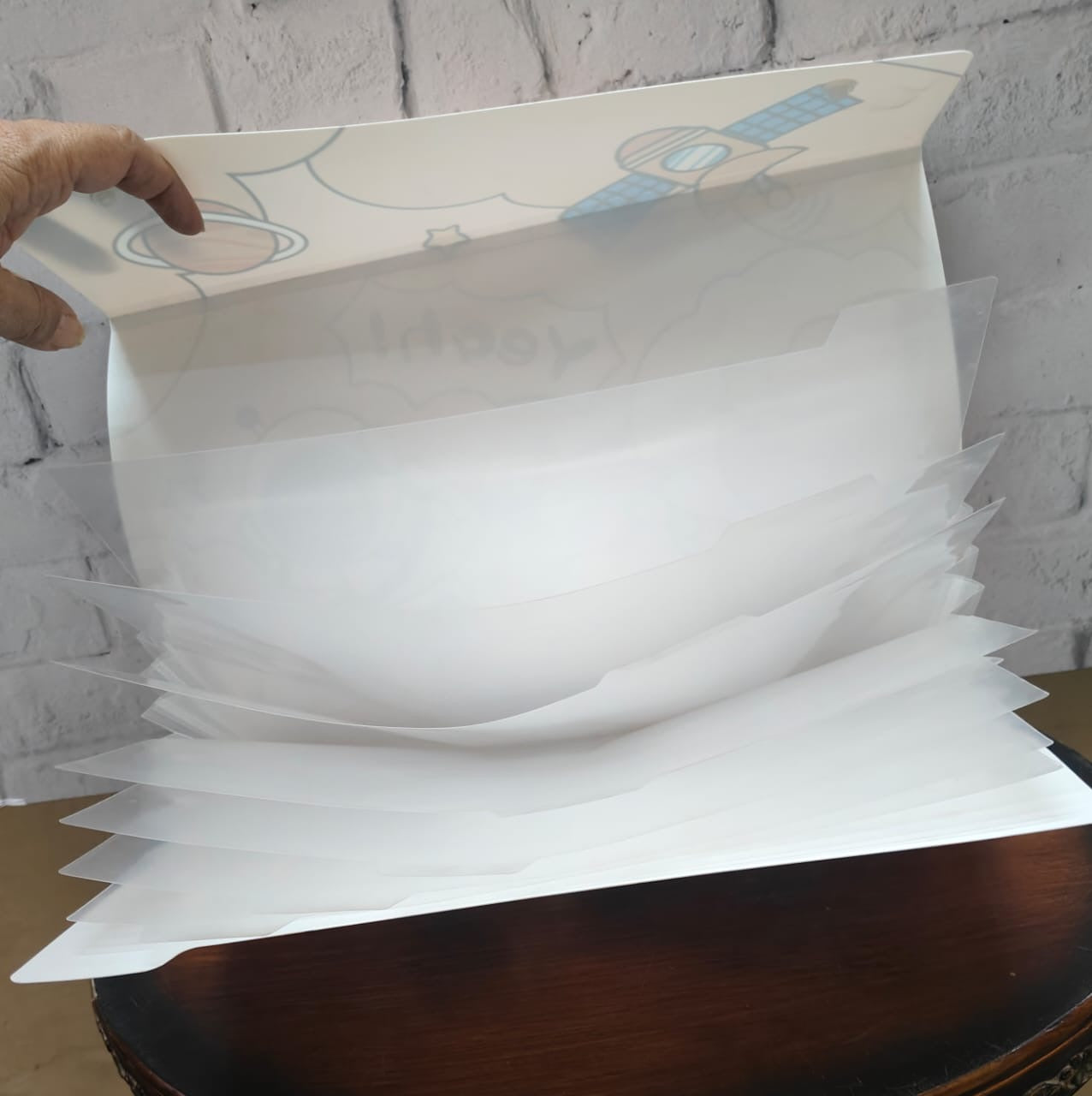 Space-Themed A4 File Folder with Button Lock & Handle